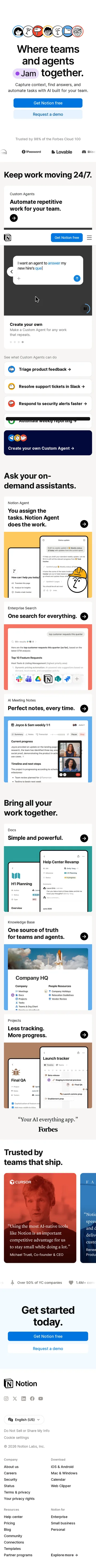 Notion — mobile