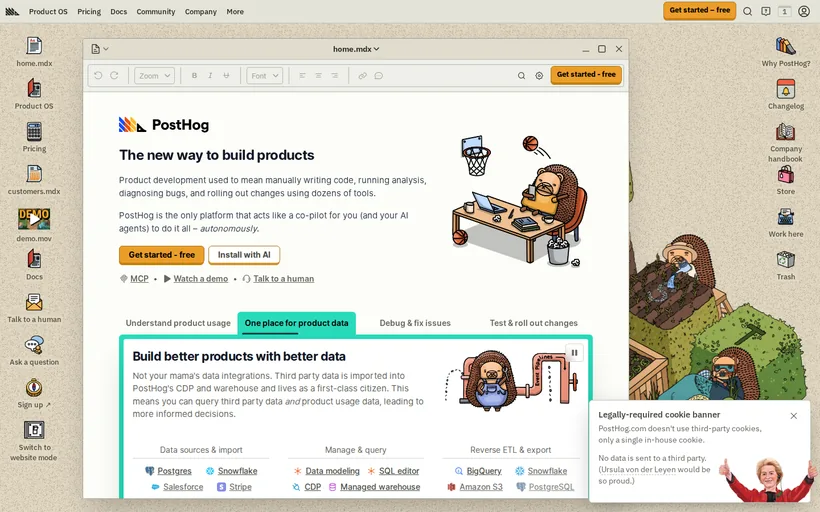 PostHog — desktop