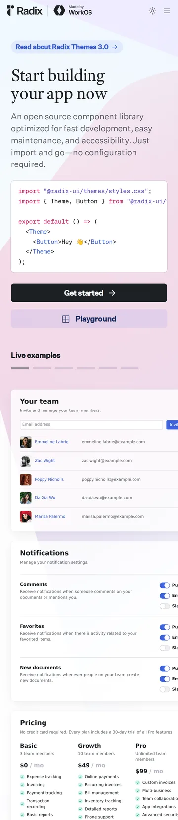 Radix — mobile