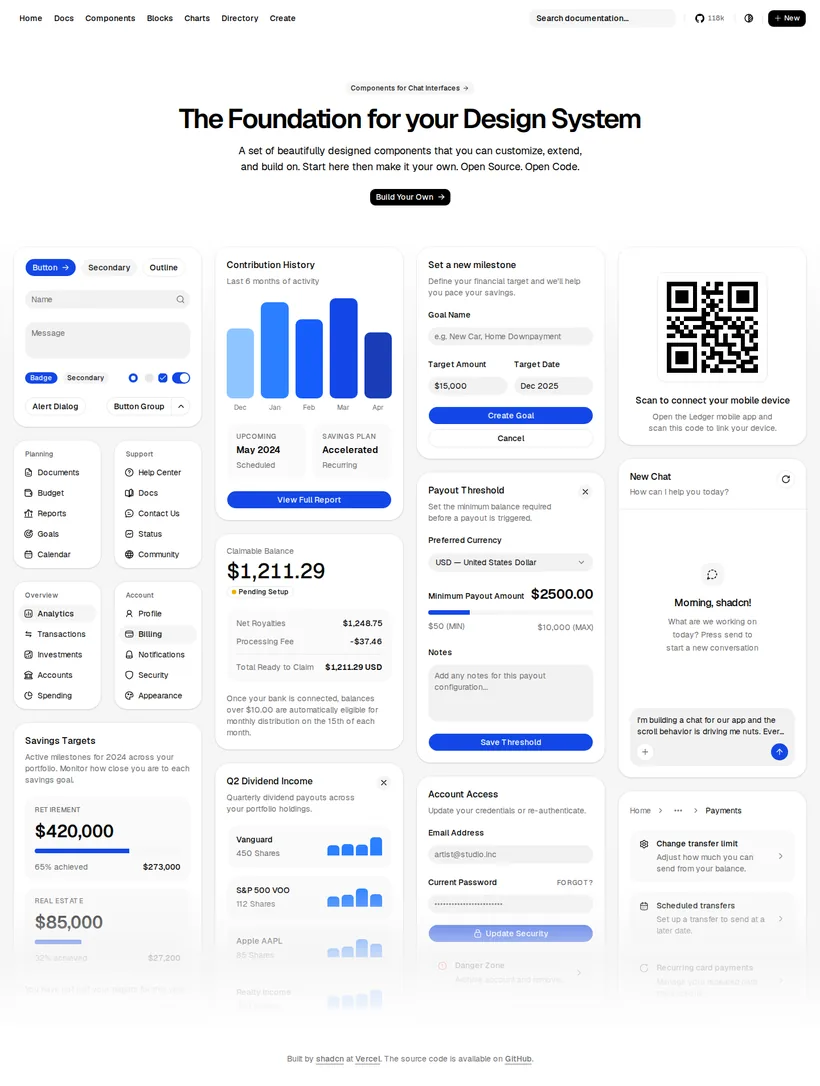 shadcn/ui — desktop