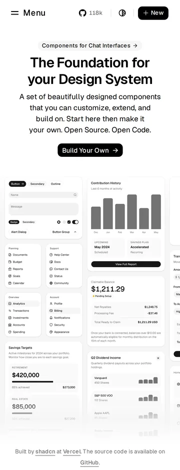 shadcn/ui — mobile
